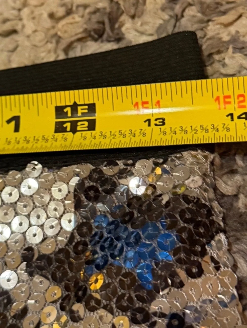 Sans Souci Small Sequin Leopard Mini Skirt Blue Silver Black